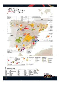 Wine map of spanish西班牙葡萄酒地圖