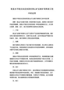 垂直水平联合自流排渗在银山矿业尾矿库降渗工程中的应用
