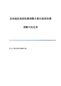 自体脂肪面部轮廓调整方案在面部轮廓调整中的应用