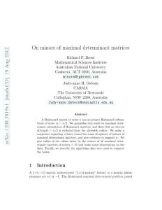 On minors of maximal determinant matrices
