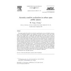 Acoustic comfort evaluation in urban open space