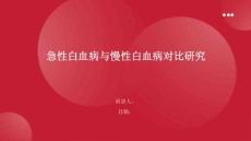 急性白血病与慢性白血病对比研究
