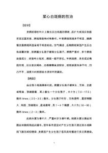 菜心白斑病的防治