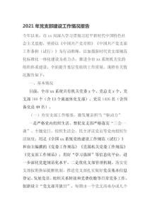 2021年黨支部建設(shè)工作情況報告