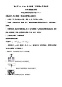 湖北省武汉市洪山区2023-2024学年八年级下学期期末物理试题