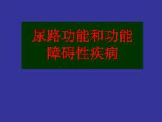 尿路功能和功能障碍
