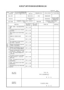 GB50300 建筑智能化分部 機房空氣調(diào)節(jié)系統(tǒng)檢驗批質(zhì)量驗收記錄表格范例（全）