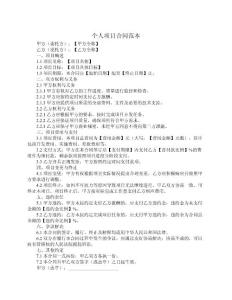 個人項目合同范本