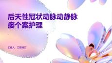 后天性冠状动脉动静脉瘘个案护理