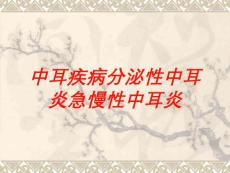 中耳疾病分泌性中耳炎急慢性中耳炎培训课件