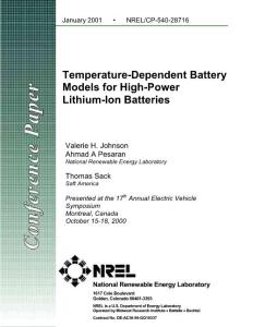 Temperature-Dependent Battery Models for High-Power Lithium-lon Batteries(Conf. Paper)