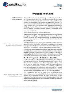 Prejudice And China
