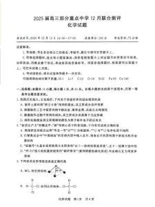 2025届全国T8（八省八校）高三12月联合测评化学试卷