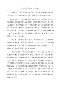 關于業務述職報告范文