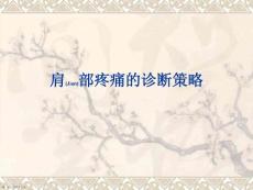 肩部疼痛的诊断及治疗教学课件ppt