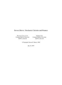 Steven Shreve - Stochastic Calculus and Finance