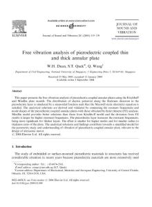Free vibration analysis of piezoelectric coupled thin