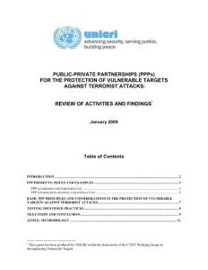 33. PPPs For The Protection of Vulnerabale Targets Against Terrorist Attacks