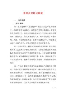 低热水泥项目申请