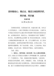 民建市委坚持稳信心稳企业稳活力做到两手抓两手硬两手赢