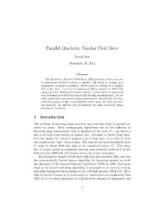10.1.1.224.2303 Parallel Quadratic Number Field Sieve (2011)
