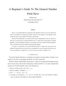 10.1.1.219.2389 A Beginner’s Guide To The General Number Field Sieve