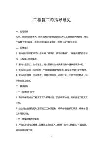 工程复工的指导意见