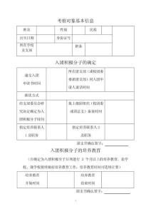 入團積極分子考察記錄