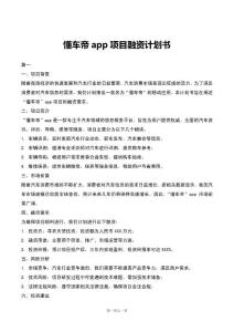 懂車帝app項目融資計劃書