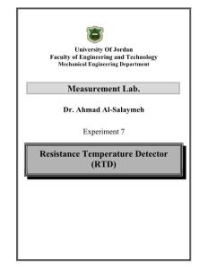 Measurement Lab. Resistance Temperature Detector (RTD)