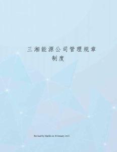 新三湘能源公司管理規章制度
