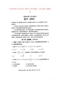 山東省青島市2021屆高三數(shù)學(xué)自主練習(xí)模擬二模試題理掃描版