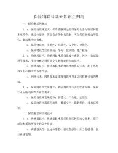 保險物聯(lián)網(wǎng)基礎(chǔ)知識點歸納