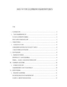 2025年中國方孔篩板網(wǎng)市場調(diào)查研究報告