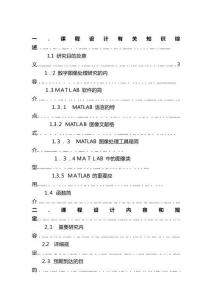 2025年MATLAB课程设计报告图像处理