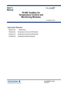 YOKOGAWA横河FA-M3 ToolBox for Temperature Control and Monitoring Modules使用说明书