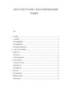 2025至2030年中國(guó)化工用品行業(yè)投資前景及策略咨詢報(bào)告