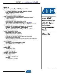 ATMEL ATtiny13A 用戶數據手冊