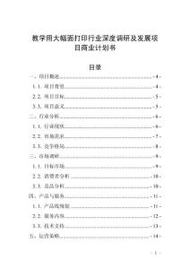 教学用大幅面打印行业深度调研及发展项目商业计划书