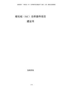 碳化硅（SiC）功率器件項目建議書