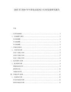 2025至2030年中國電動送風口行業(yè)發(fā)展研究報告