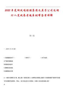 2025年蕪湖鳳鳴控股集團及其子公司選調(diào)10人筆試參考題庫附帶答案詳解