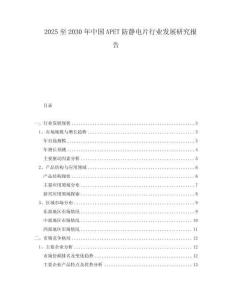 2025至2030年中国APET防静电片行业发展研究报告