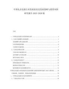中国礼品包装行业发展前景及发展策略与投资风险研究报告2025-2028版