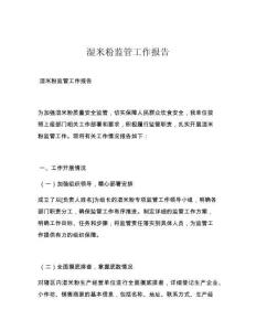 湿米粉监管工作报告