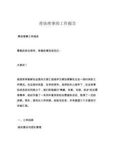 青协理事的工作报告