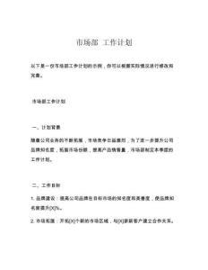 市场部 工作计划