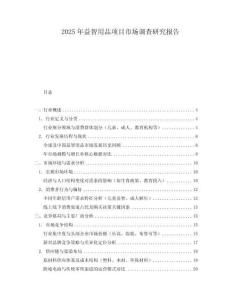 2025年益智用品项目市场调查研究报告