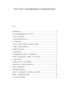 2025年两片式起动器球阀项目市场调查研究报告