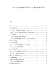 2025年电动链条式吊车项目市场调查研究报告